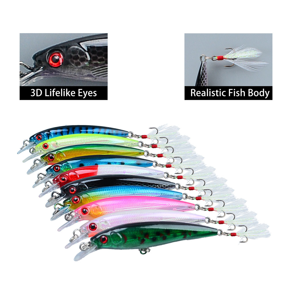 Juego de 10 señuelos de pesca  - Fishing Hook Treble reseña y precio